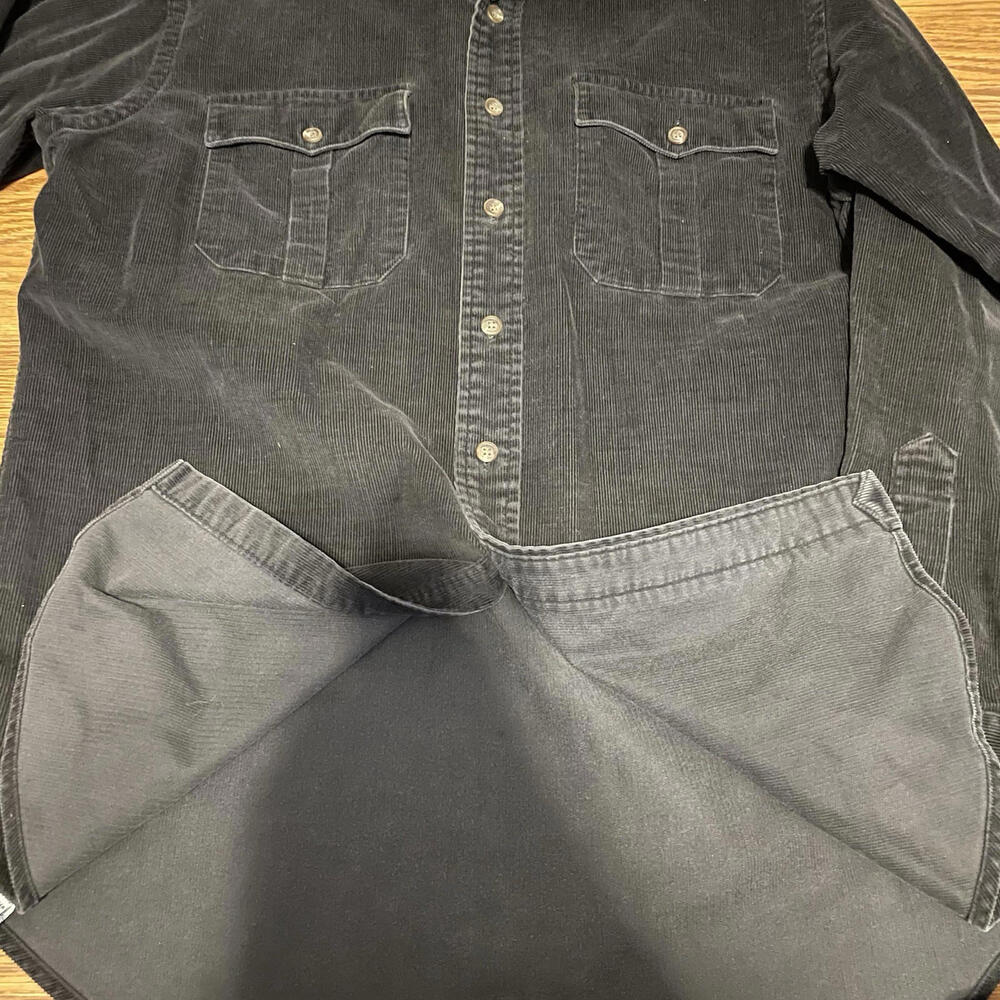 Polo Ralph Lauren Black Corduroy Shirt Double Pocket Vintage Mens Size M Rare - Picture 8 of 8